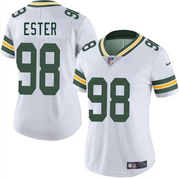 Women%27s Green Bay Packers #98 James Ester White 2025 Vapor Untouchable Limited Stitched Jersey Dzhi->green bay packers->NFL Jersey